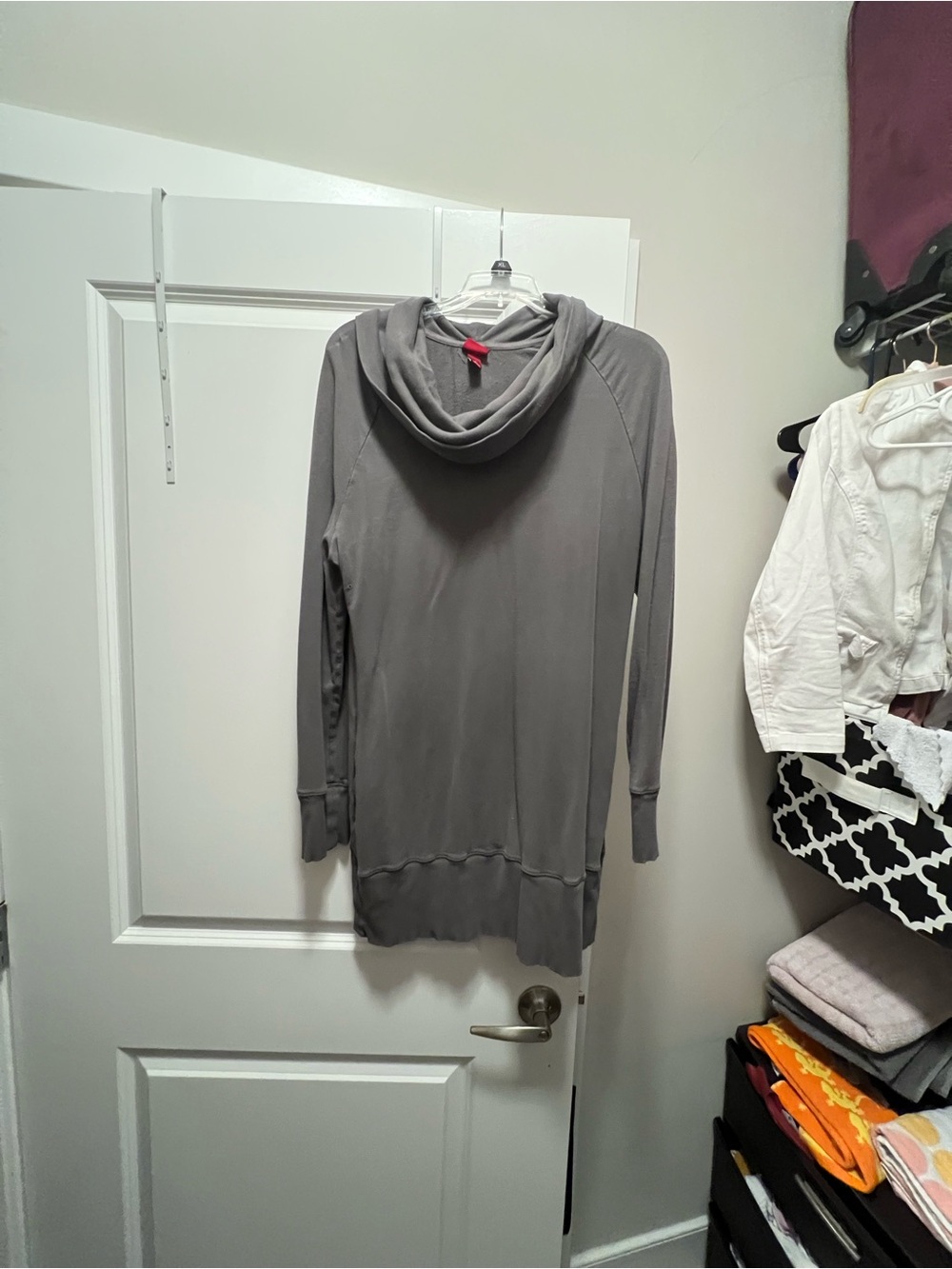 Merona Gray Cowl Neck Longline Tunic Sweater